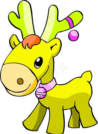 素材小鹿 麋鹿圣诞老人的鹿卡通