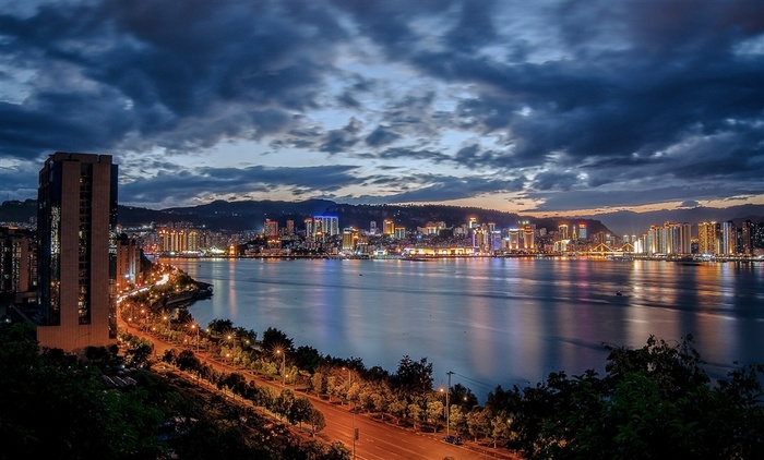 平湖万州夜景