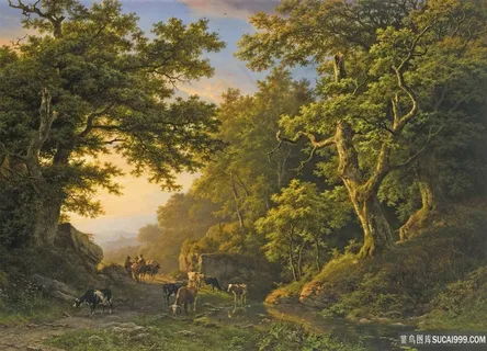 树林景观油画风景画 树林景观油画风景画