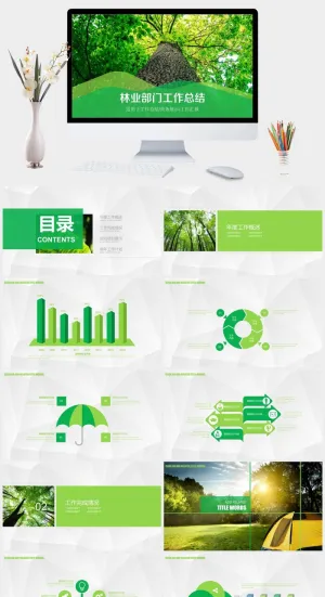 林业部门工作总结PPT模板预览图
