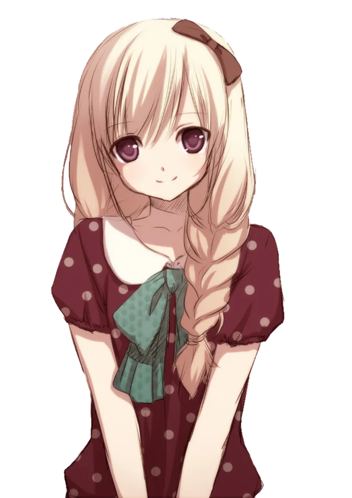 马尾女孩卡通简笔