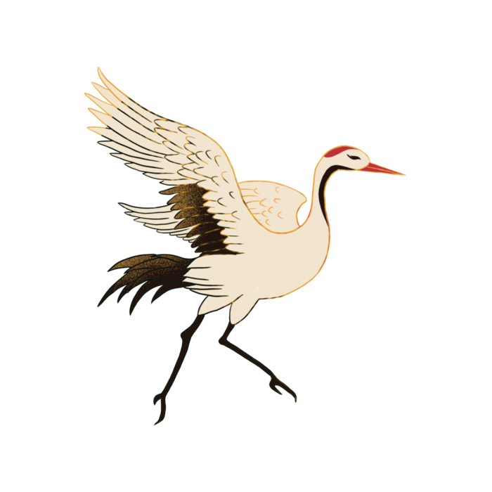 中国风古典中式国潮风手绘飞鹤图案仙鹤装饰素材PNG免抠插画元素