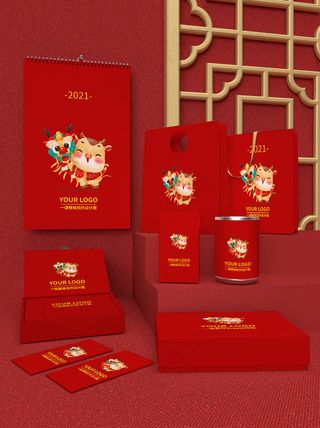 唯美国潮风中式春节智能贴图样机