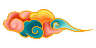 中国风中式国潮敦煌云纹祥云插画图案云朵云彩元素PSDAI设计素材