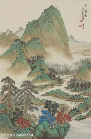 王军河《传统山水皴法解析》配图35云山静气