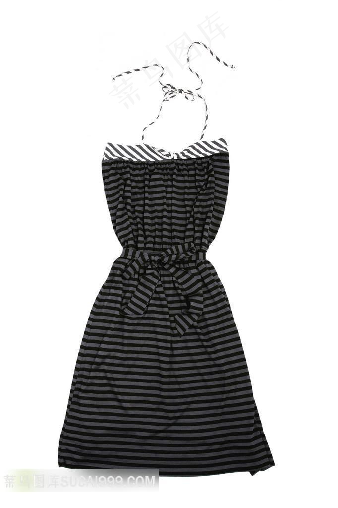 吊带格纹短裙素材