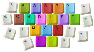 圣诞节英文字按键卡通图片