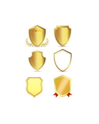 保护盾牌质保免扣png元素高清金色金属 拷贝