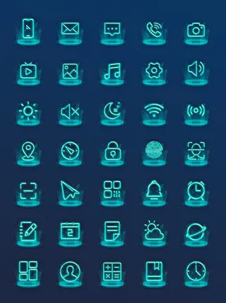 彩色icon手机线性小图标UI素材AI矢量图psd设计源文件app菜单分类