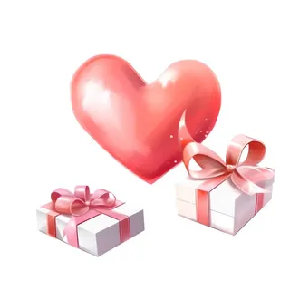 情人节520爱心礼物礼盒浪漫免抠