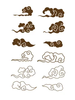 中国风古典式线条祥云纹底纹图案纹理装饰背景素材AI素材