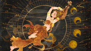 复古中国风国潮神话人物敦煌插画仙女手绘海报背景PSD设计素材