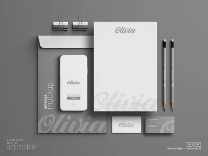 办公产品灰色背景样机