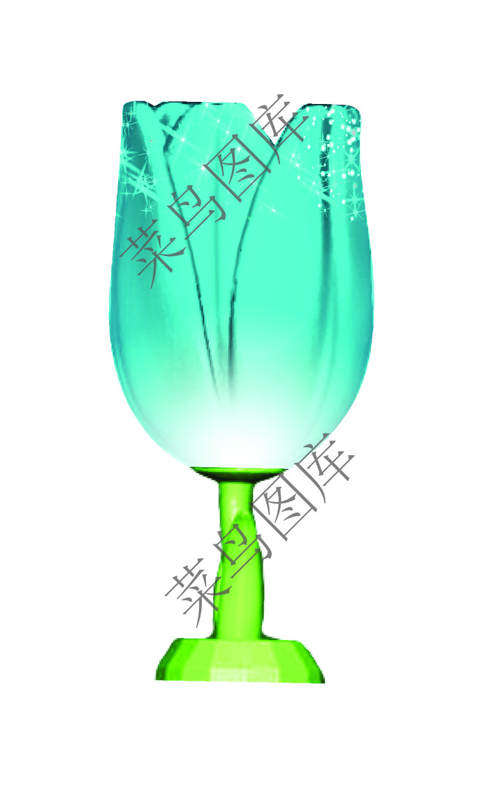 高脚杯状蓝色花朵ai矢量模版下载
