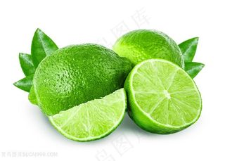 新鲜的青色柠檬高清图片