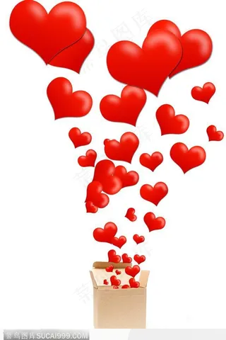 红心从盒子里飞出来图片