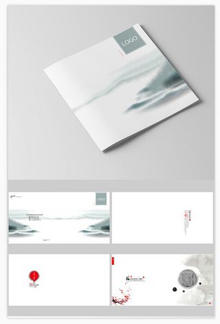 中国风画册模板PSD素材设计企业茶道美食旅游行古风典雅高端创意画册