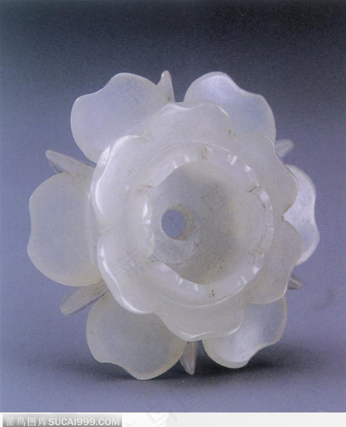 中华传统工艺-白色茶花玉器