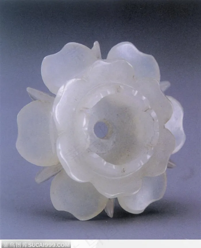 中华传统工艺-白色茶花玉器