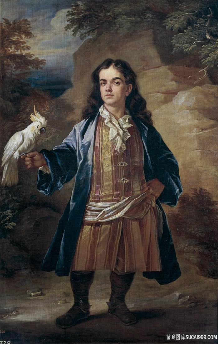 鹦鹉人物高清油画风景画