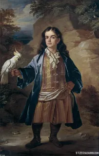 鹦鹉人物高清油画风景画