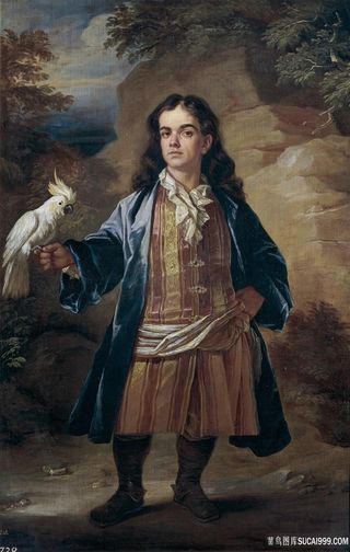 鹦鹉人物高清油画风景画