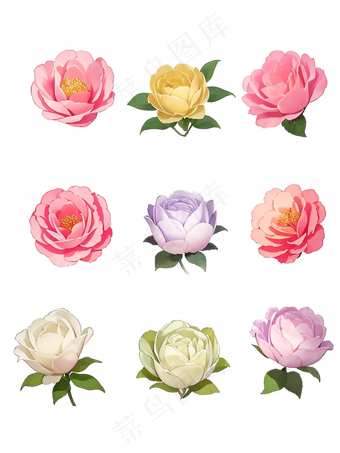 红色 粉色 手绘 免抠 PNG 玫瑰 花 素材6