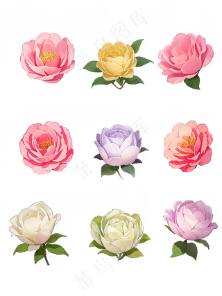 红色 粉色 手绘 免抠 PNG 玫瑰 花 素材6