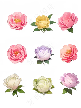 红色 粉色 手绘 免抠 PNG 玫瑰 花 素材6