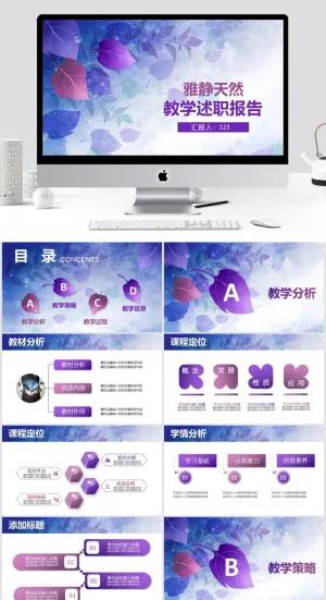 雅静天然教学述职报告ppt预览图