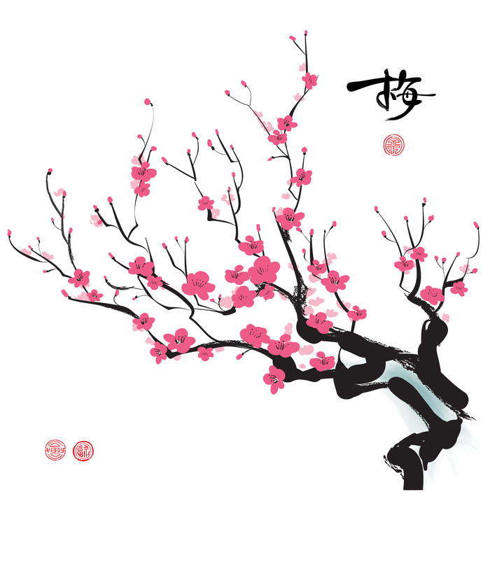 中国山水画水墨图案素材30