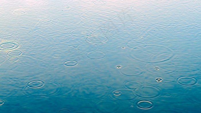雨滴, 水坑, 雨, 水, 阴雨