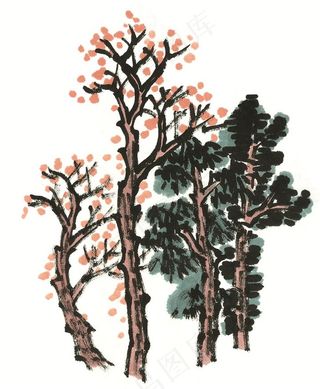 古木国画欣赏美图素材