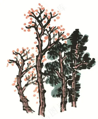 古木国画欣赏美图素材
