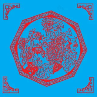 花朵剪纸 剪纸风元素