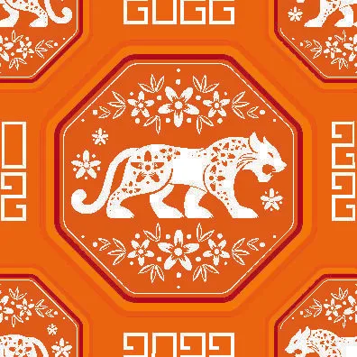 春节新年中国风虎年老虎元素平铺背景大图插画AI矢量设计素材eps,ai矢量模版下载