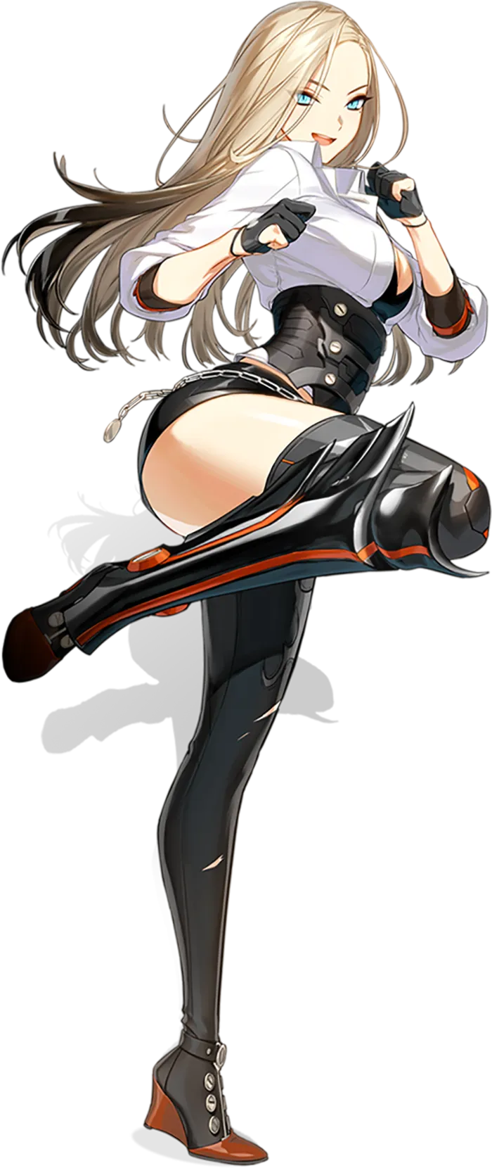 卡通女孩武士素材简笔