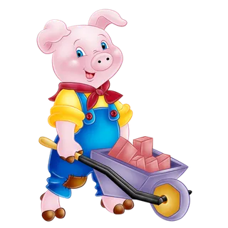 小猪推车卡通
