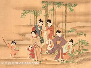 古装日本仕女图