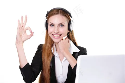 开心的美女客服高清图