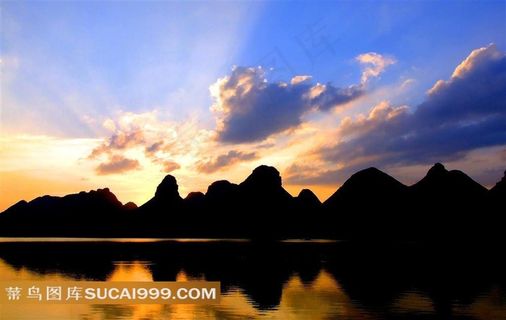 黄昏桂林山水晚霞