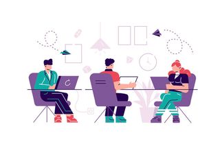 扁平化人物场景办公互联网等距ai矢量设计网页海报UI素材插画