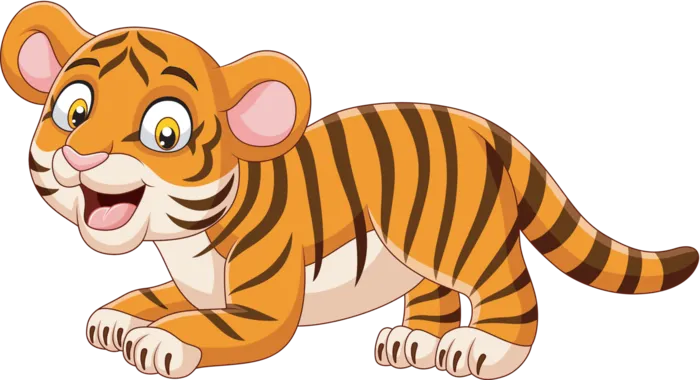 卡通小老虎PNG免抠插画素材可爱动物老虎插画贴图PNG免抠设计素材