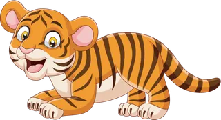 卡通小老虎PNG免抠插画素材可爱动物老虎插画贴图PNG免抠设计素材