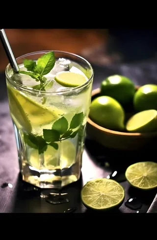 柠檬薄荷鸡尾酒背景