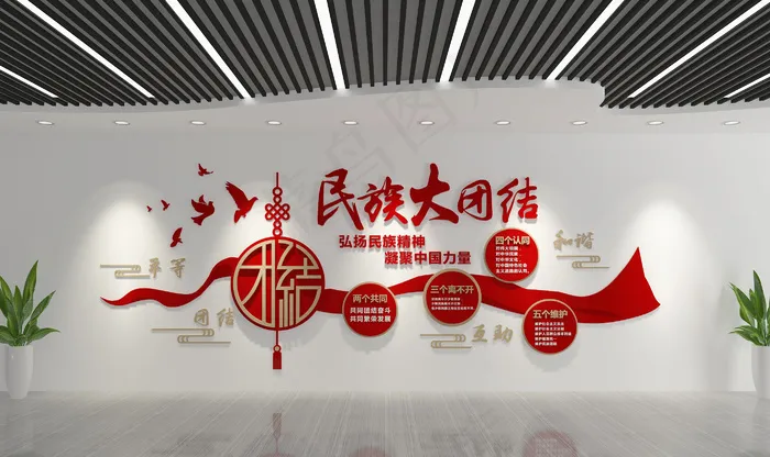 民族大团结ai矢量模版下载