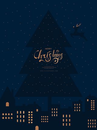 简约深色圣诞节海报