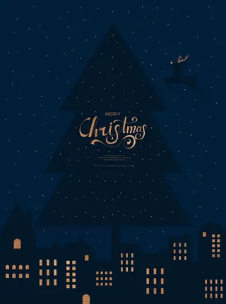 简约深色圣诞节海报
