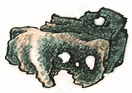 山石国画欣赏素材