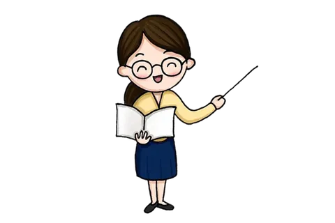 老师戴眼镜卡通